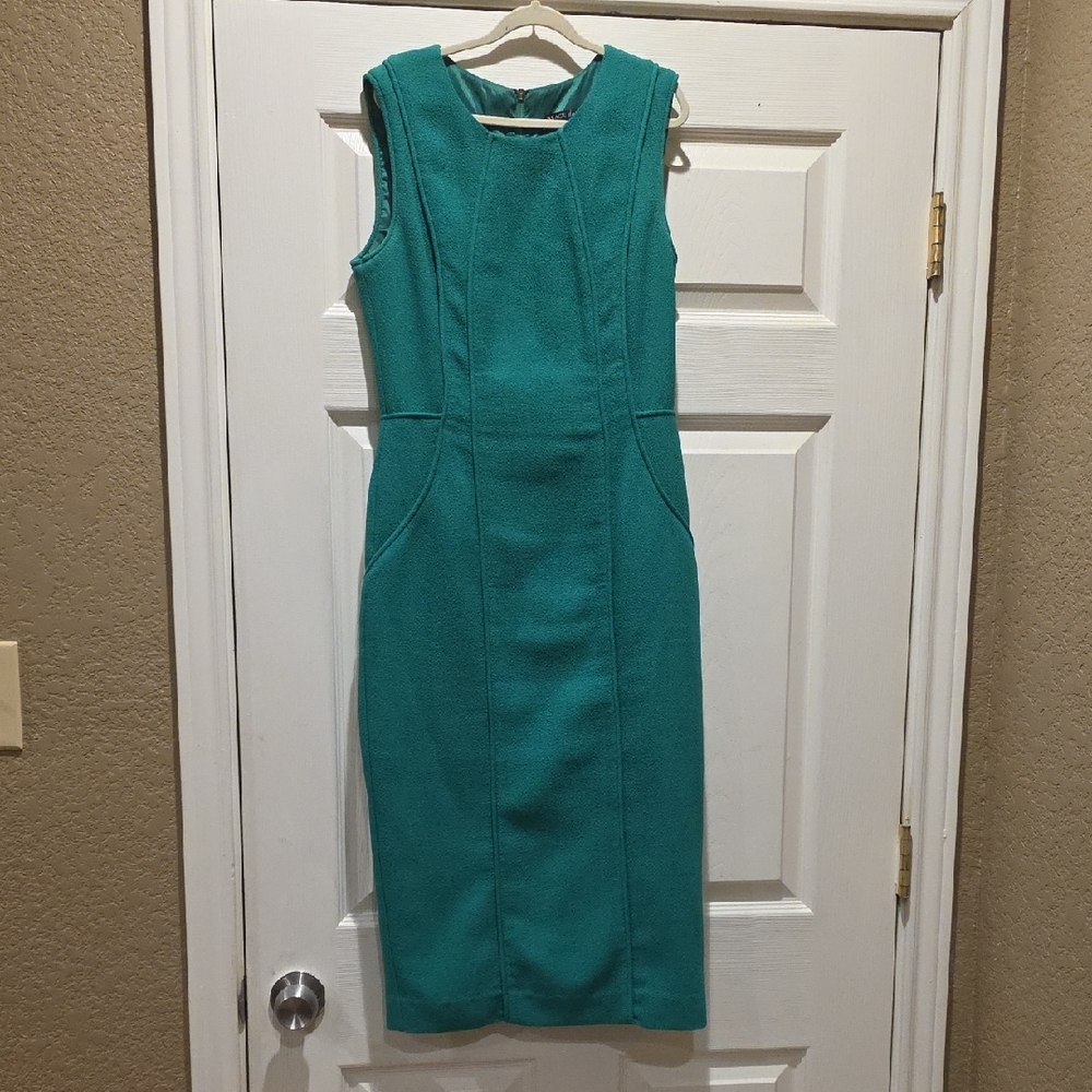 Black Halo Green Midi Dress